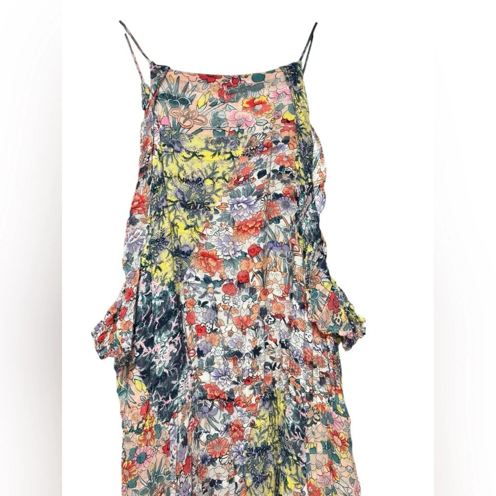 Anthropologie Meadow Rue Allerton Maxi Dress Floral Halter Buttons Ruffles Med - Picture 5 of 9